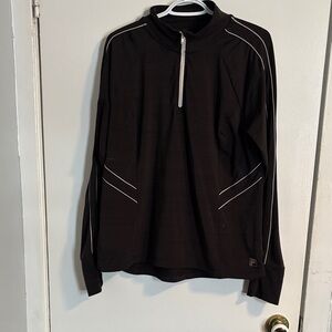 Black Quarter-Zip Pullover with White Accents